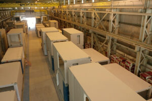 Modular homes being constructed inside a manufacturing facility · Master Modular Homes & Granny Flat